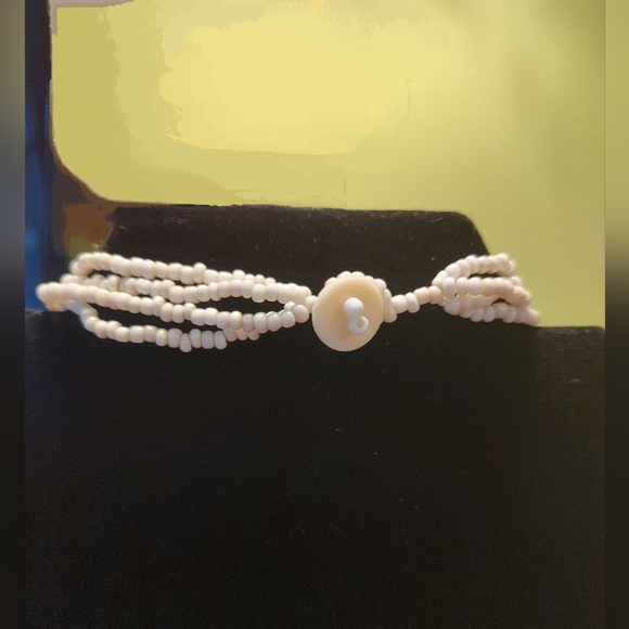 Glass Bead & Stone Pendant Necklace - Picture 2 of 4